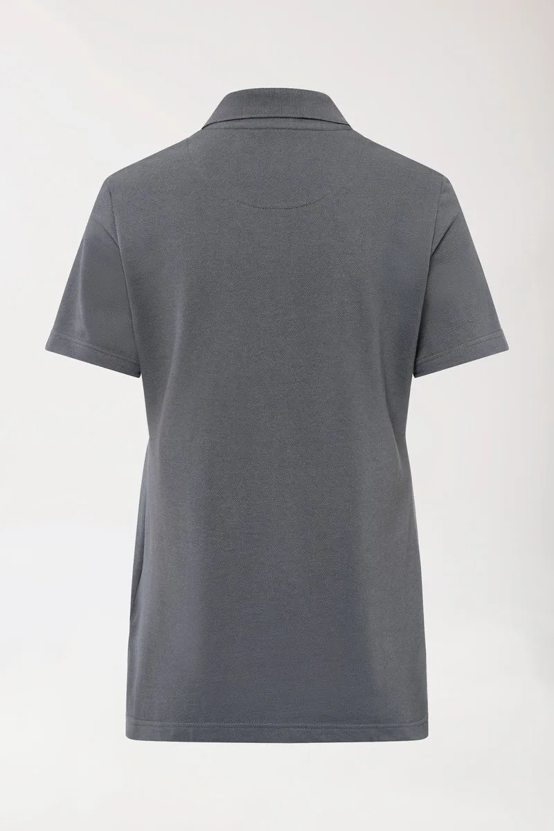 CORE Shirt Damen - Polokragen steingrau