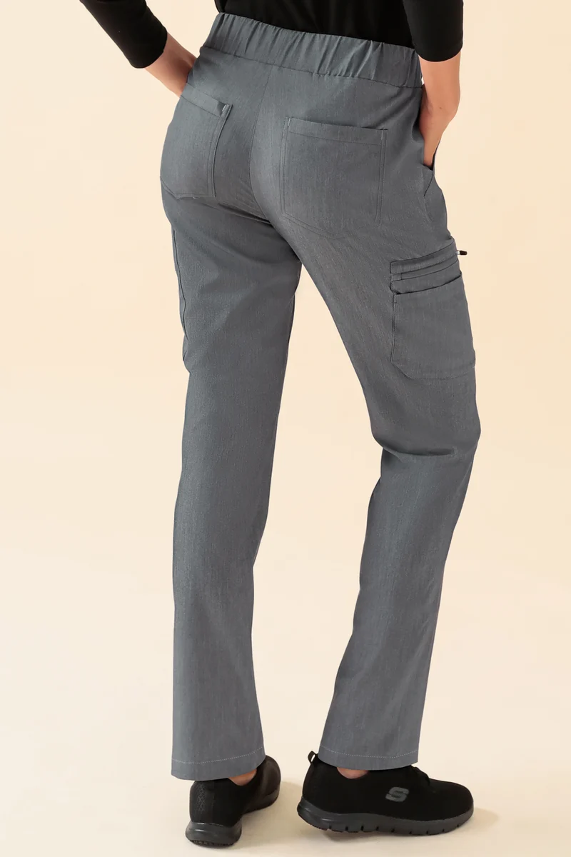 KAERE Hose Damen - gerader Saum mit Beintaschen grau melange