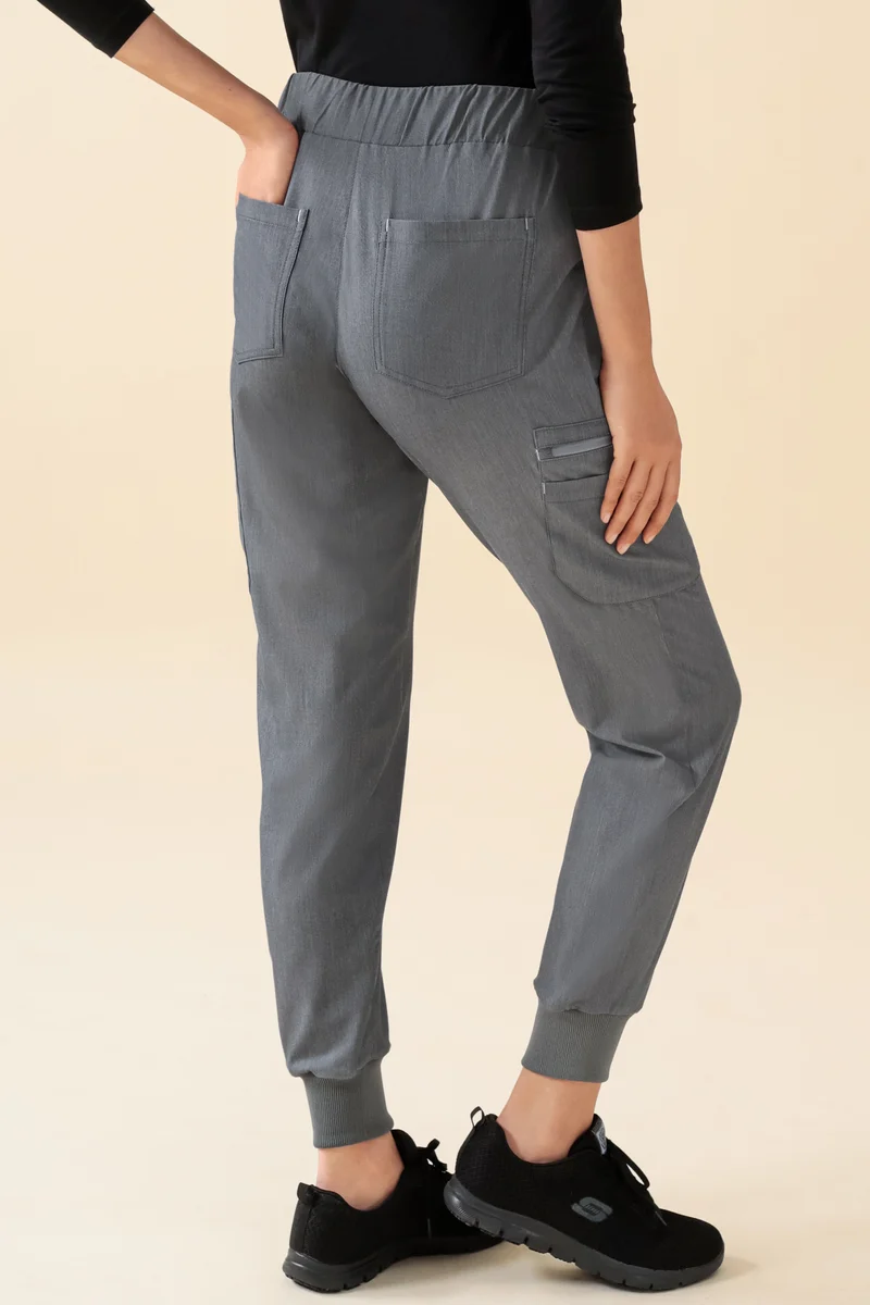 KAERE Hose Damen - Saumbündchen mit Beintaschen grau melange