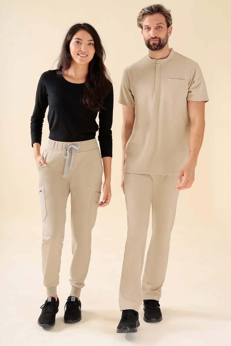 KAERE Hose Damen - Saumbündchen mit Beintaschen sand