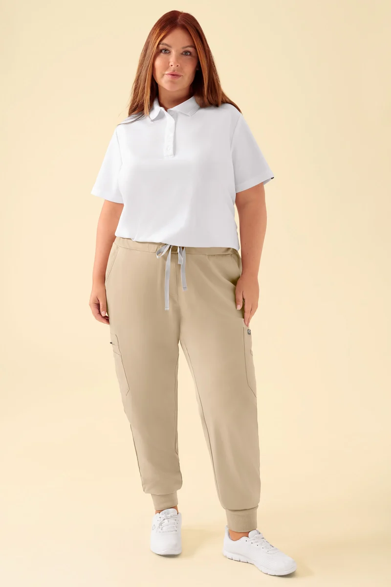 KAERE Hose Damen - Saumbündchen mit Beintaschen sand