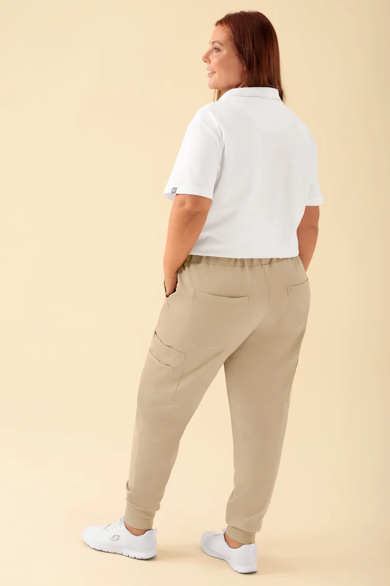 KAERE Hose Damen - Saumbündchen mit Beintaschen sand