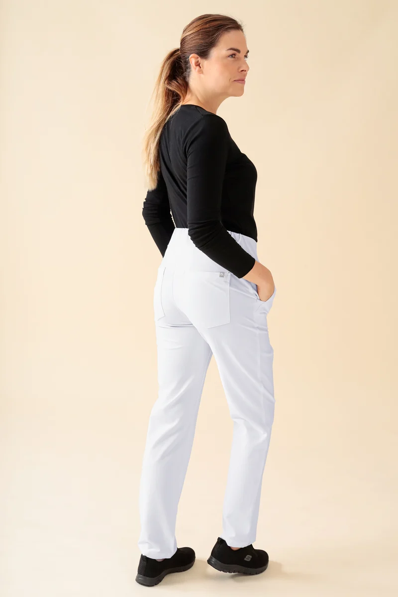KAERE Hose Damen - gerader Saum Kurzgr. ohne Beintaschen weiß