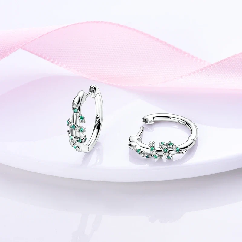 Orecchini a Cerchio in Argento 925 Sterling con Zirconi | Creole Brillantini