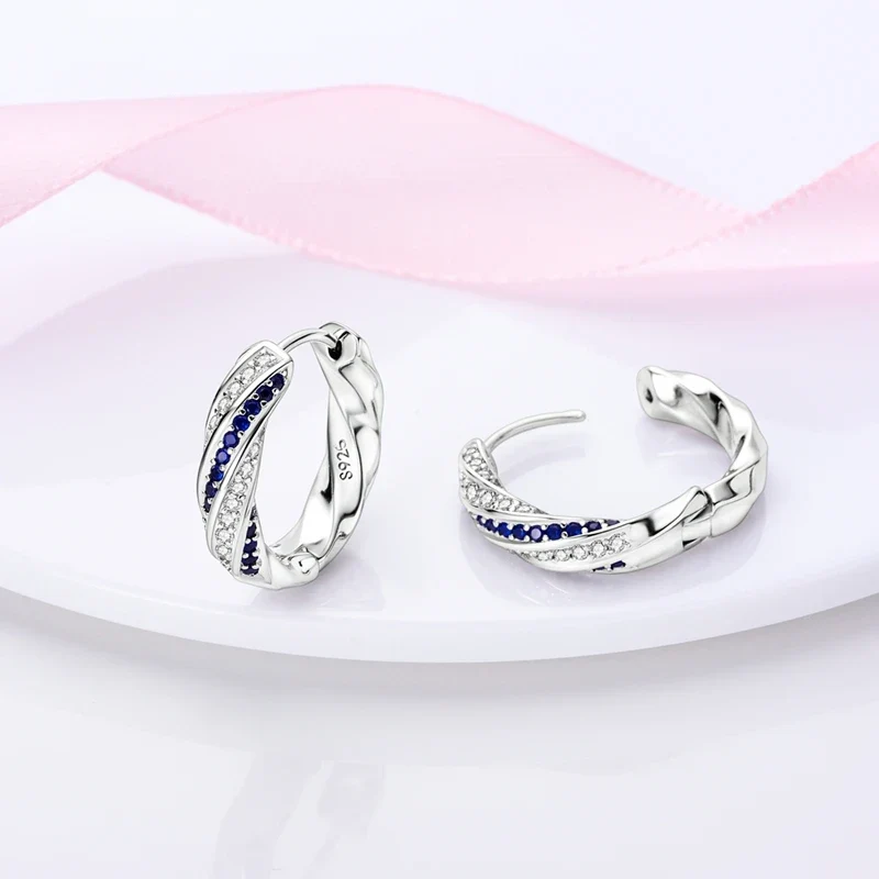 Orecchini a Cerchio in Argento 925 Sterling con Zirconi | Creole Brillantini
