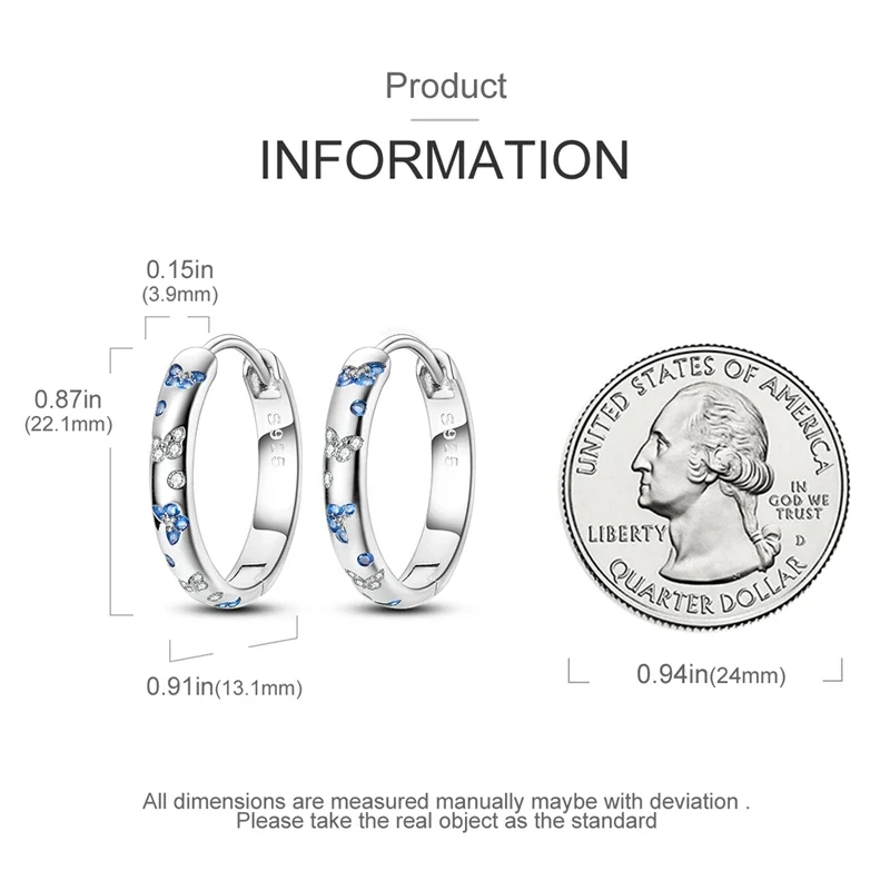 Orecchini a Cerchio in Argento 925 Sterling con Zirconi | Creole Brillantini