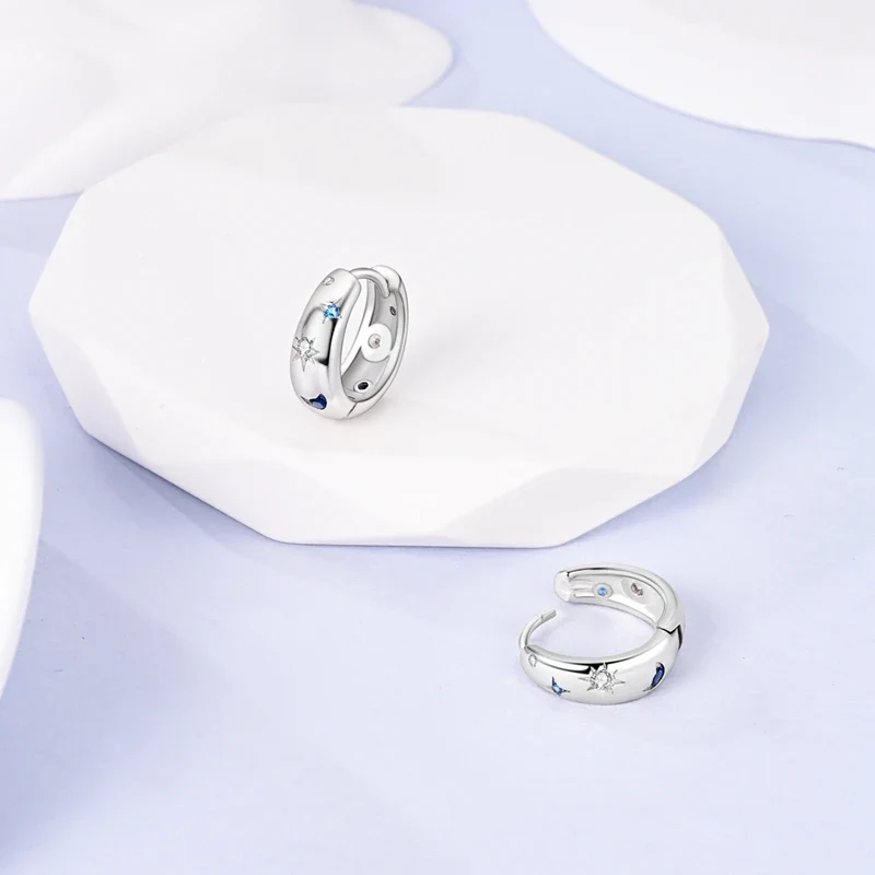 Orecchini a Cerchio in Argento 925 Sterling con Zirconi | Creole Brillantini