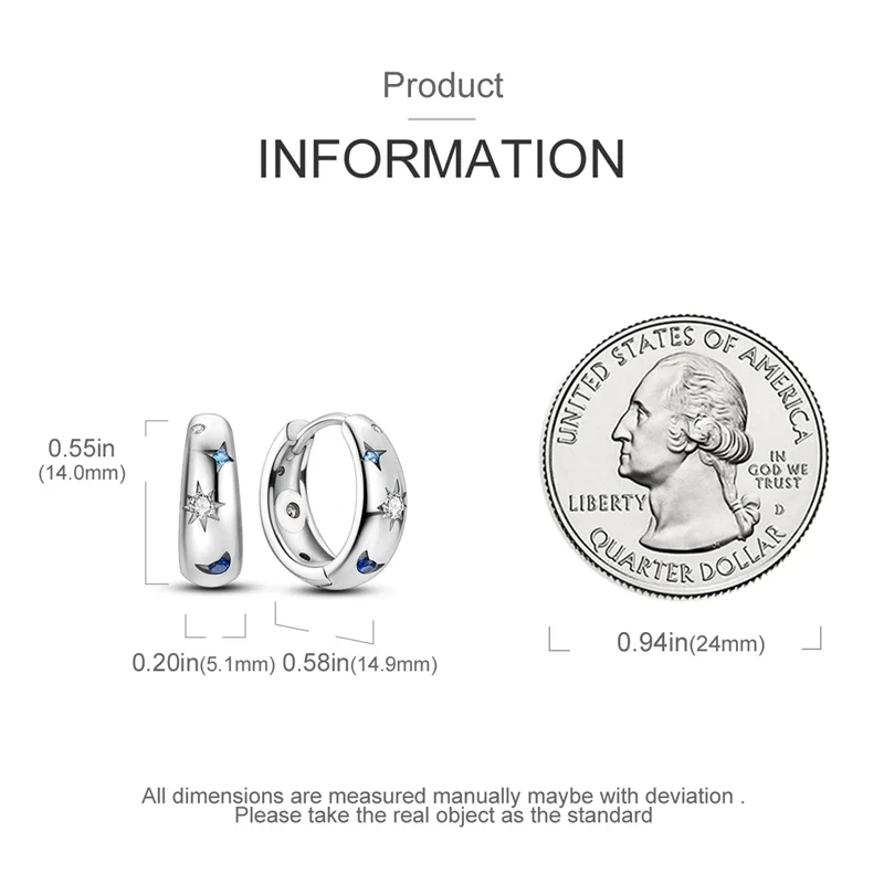 Orecchini a Cerchio in Argento 925 Sterling con Zirconi | Creole Brillantini