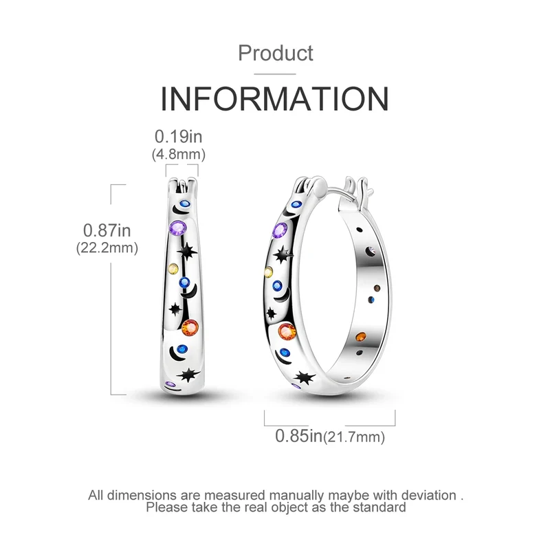 Orecchini a Cerchio in Argento 925 Sterling con Zirconi | Creole Brillantini