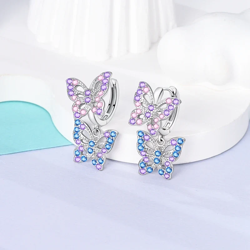 Orecchini a Cerchio in Argento 925 Sterling con Zirconi | Creole Brillantini