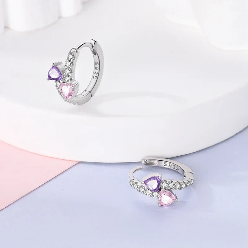 Orecchini a Cerchio in Argento 925 Sterling con Zirconi | Creole Brillantini