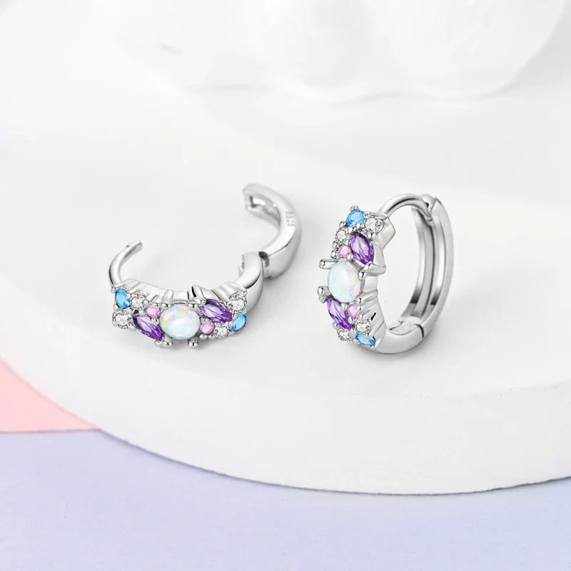 Orecchini a Cerchio in Argento 925 Sterling con Zirconi | Creole Brillantini