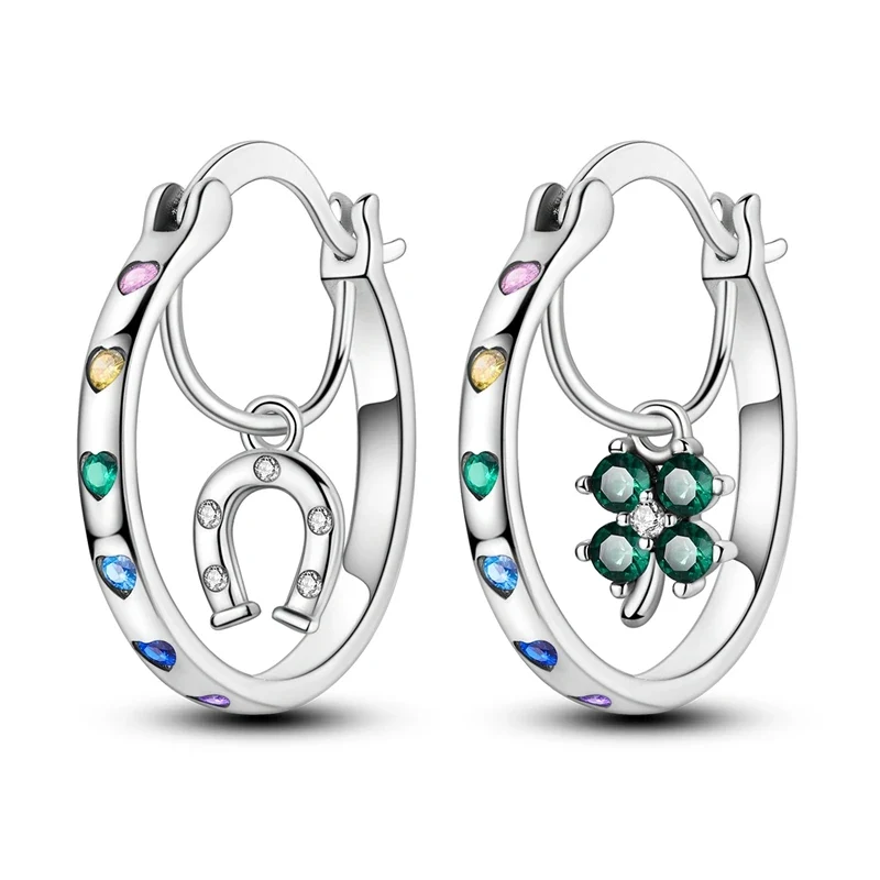 Orecchini a Cerchio in Argento 925 Sterling con Zirconi | Creole Brillantini