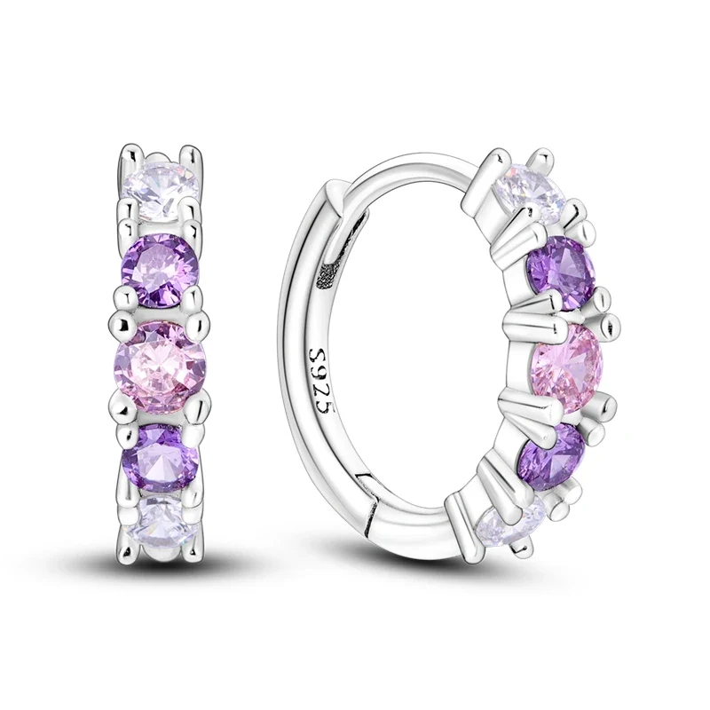 Orecchini a Cerchio in Argento 925 Sterling con Zirconi | Creole Brillantini