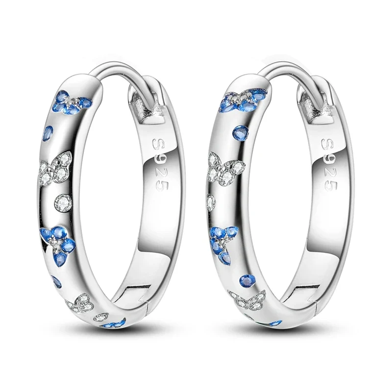 Orecchini a Cerchio in Argento 925 Sterling con Zirconi | Creole Brillantini