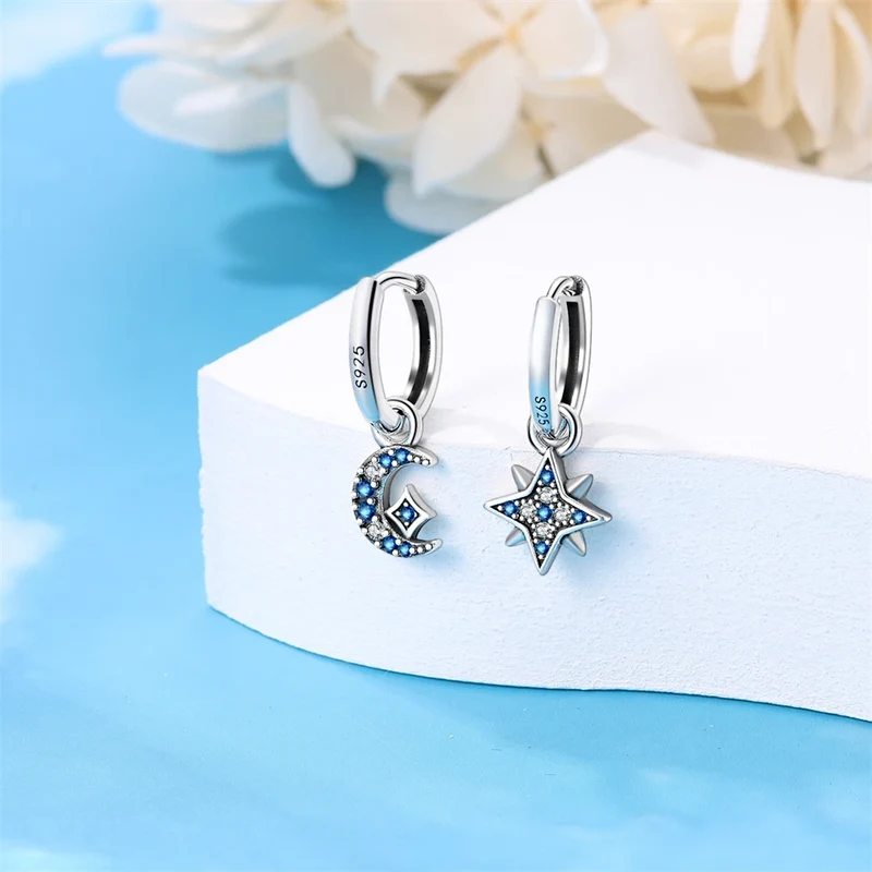 Funkelnde 925er Silber Creolen m. Zirkonia | Luxus-Qualität | Trend Ohrringe