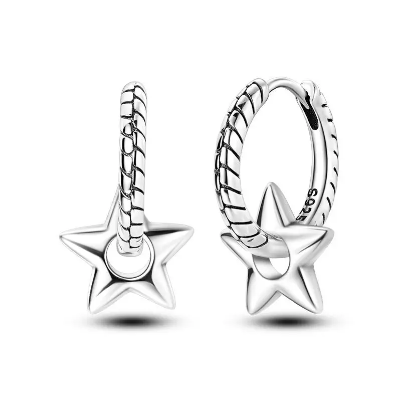 Funkelnde 925er Silber Creolen m. Zirkonia | Luxus-Qualität | Trend Ohrringe
