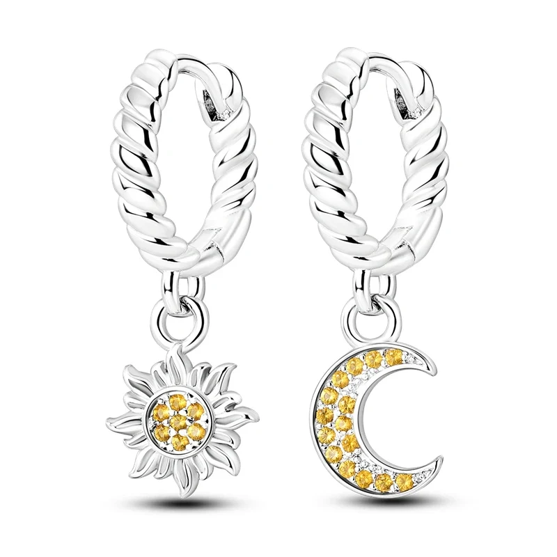 Funkelnde 925er Silber Creolen m. Zirkonia | Luxus-Qualität | Trend Ohrringe
