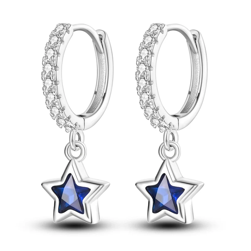 Funkelnde 925er Silber Creolen m. Zirkonia | Luxus-Qualität | Trend Ohrringe