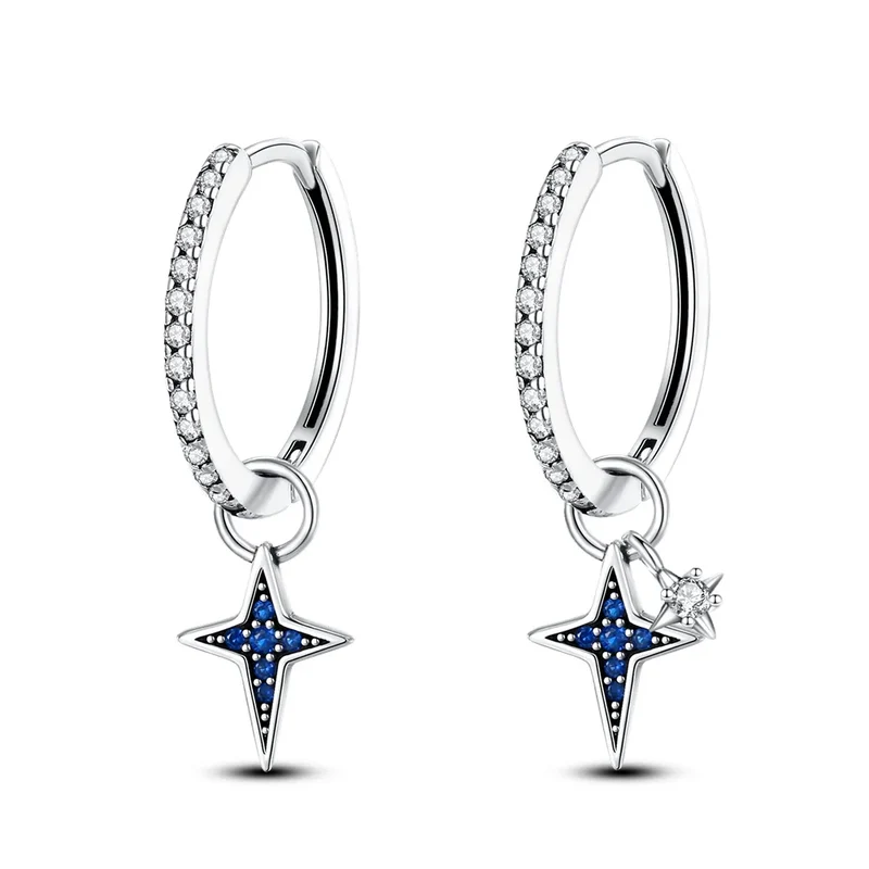 Funkelnde 925er Silber Creolen m. Zirkonia | Luxus-Qualität | Trend Ohrringe
