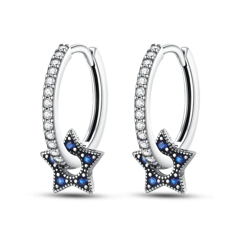 Funkelnde 925er Silber Creolen m. Zirkonia | Luxus-Qualität | Trend Ohrringe