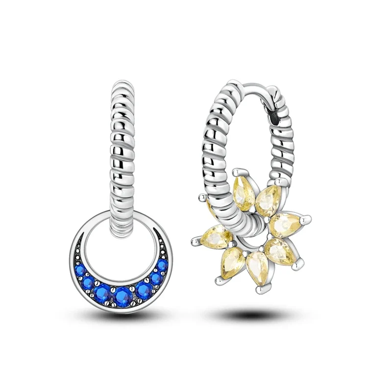 Funkelnde 925er Silber Creolen m. Zirkonia | Luxus-Qualität | Trend Ohrringe