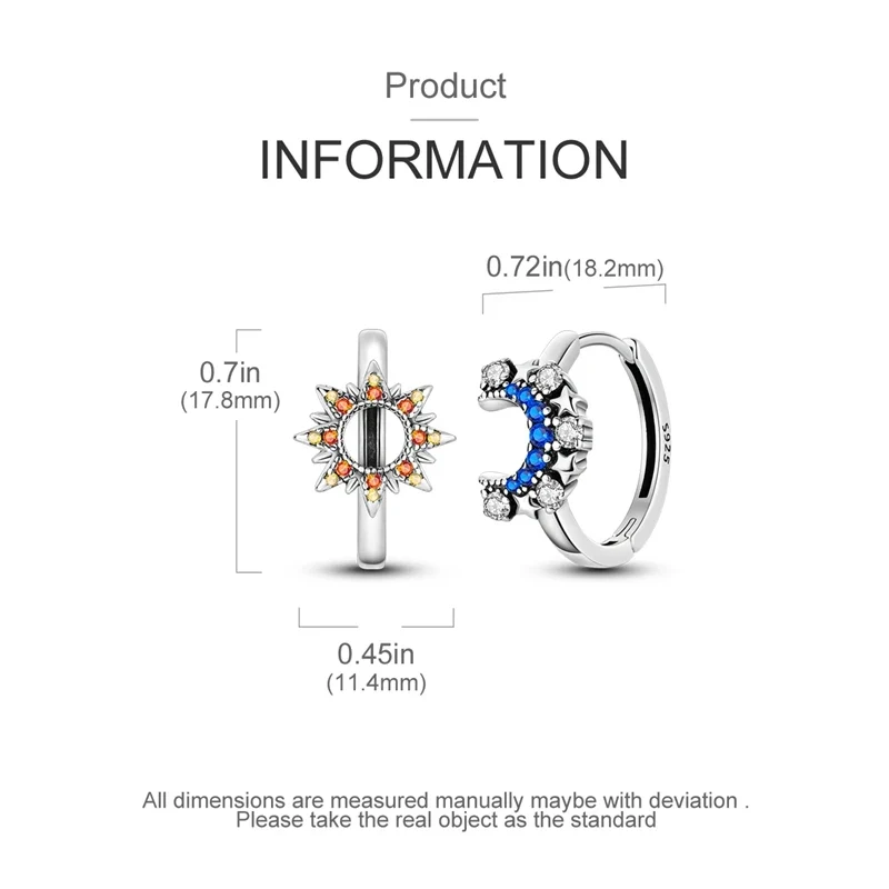 Creole Argento 925 Sterling Zirconi | Orecchini Eleganti Ipoallergenici Regalo