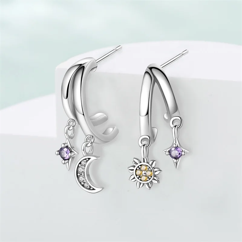 Creole Argento 925 Sterling Zirconi | Orecchini Eleganti Ipoallergenici Regalo