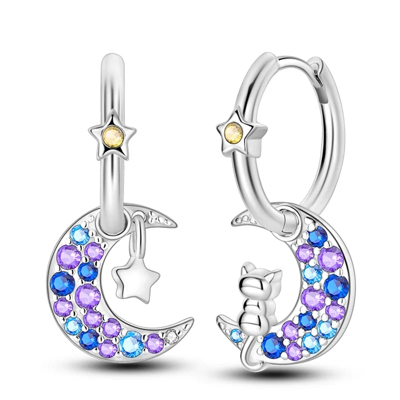 Creole Argento 925 Sterling Zirconi | Orecchini Eleganti Ipoallergenici Regalo
