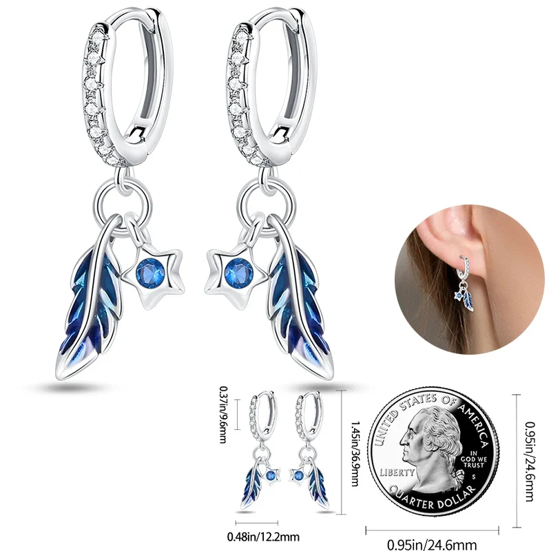 Creolen 925 Silber Ohrringe Zirkonia | Hypoallergen | Luxus Ohrstecker Geschenk