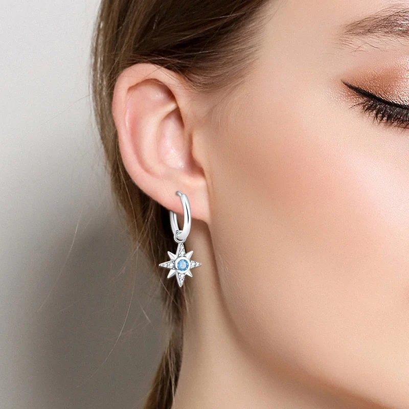 Orecchini a Cerchio in Argento 925 Sterling con Zirconi | Creole Brillanti