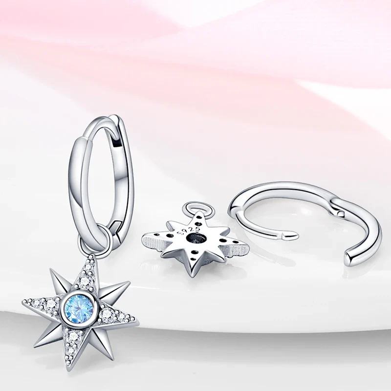 Orecchini a Cerchio in Argento 925 Sterling con Zirconi | Creole Brillanti
