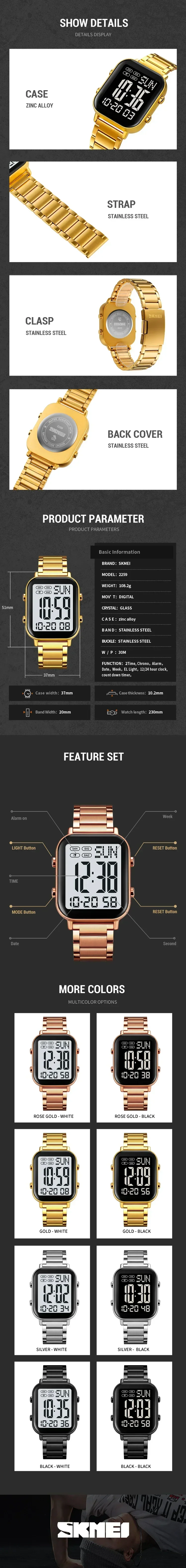 Herren Armbanduhr Digital Uhr Silber Edelstahl Quarzuhr Luxus Chronograph