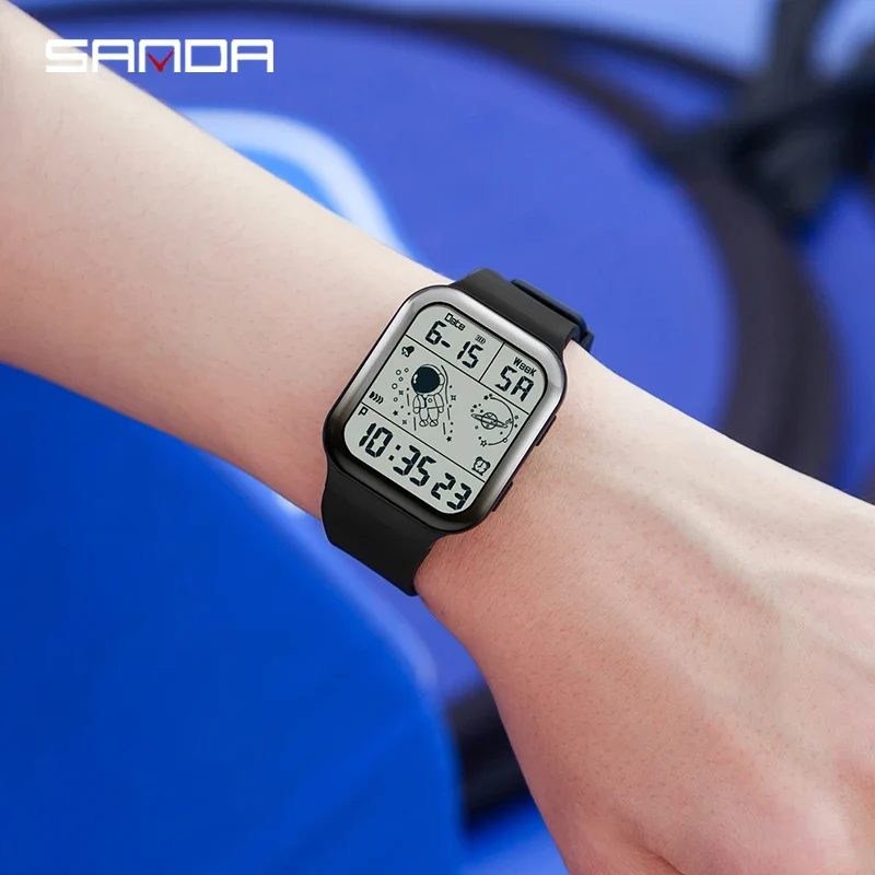 Herren Armbanduhr Digital Uhr Silber Edelstahl Quarzuhr Luxus Chronograph