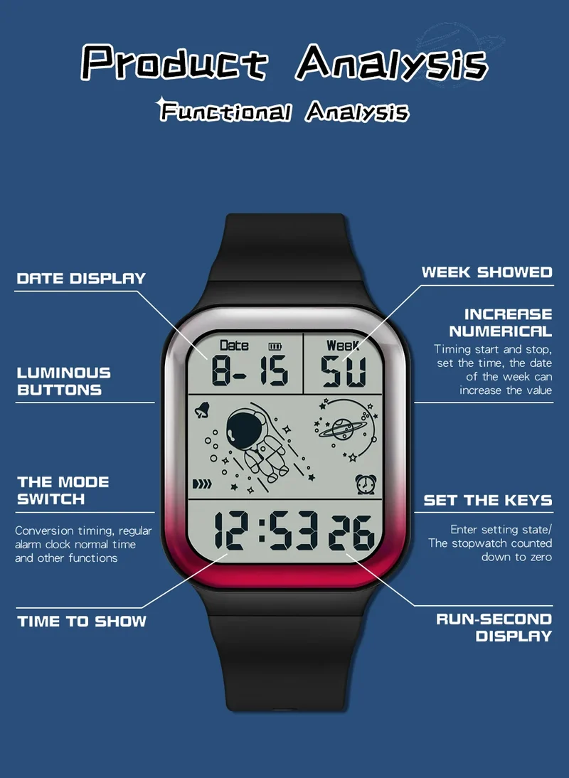 Herren Armbanduhr Digital Uhr Silber Edelstahl Quarzuhr Luxus Chronograph