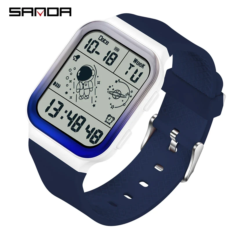 Herren Armbanduhr Digital Uhr Silber Edelstahl Quarzuhr Luxus Chronograph