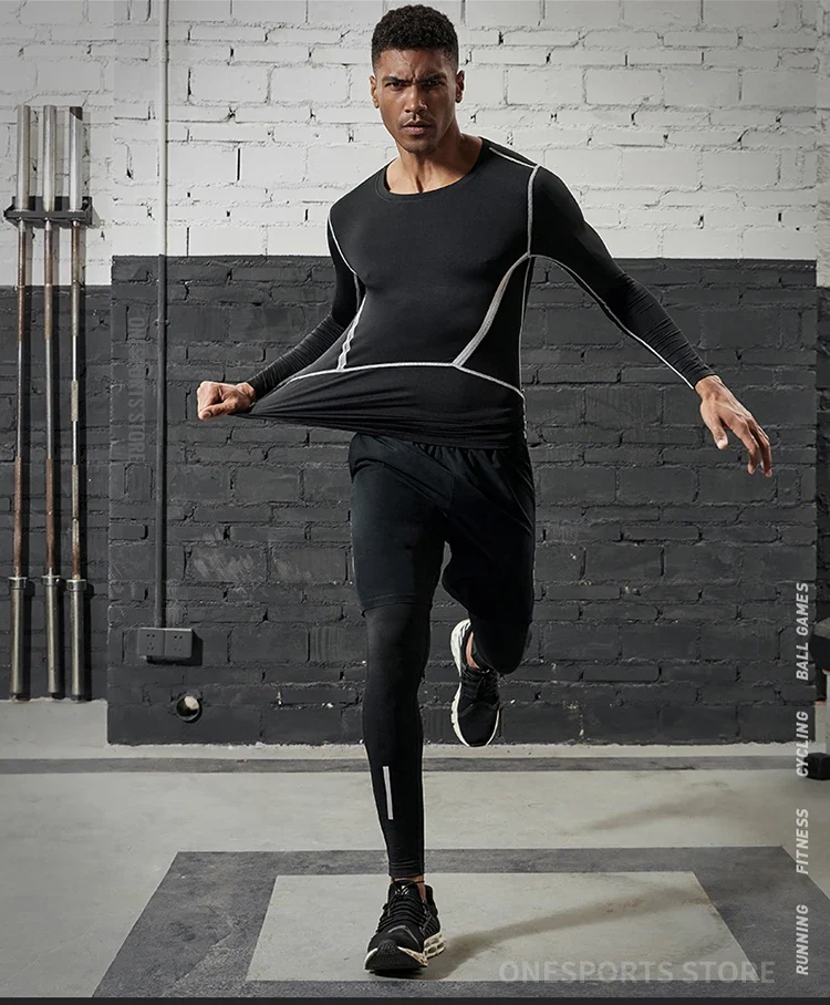 Herren Leggings Sporthose Jogginghose Trainingshose Lauf Hose Kompressionshose