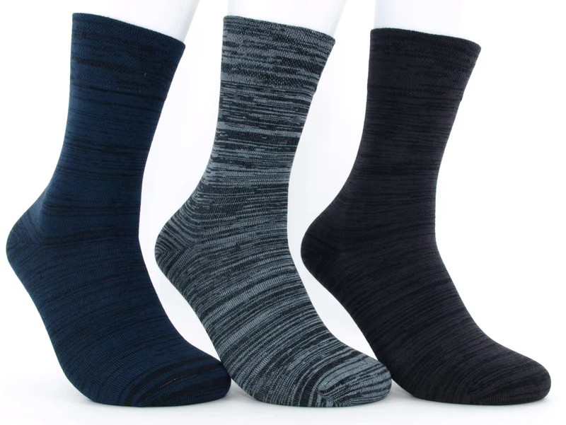 3 Paar Socken "Bambus" melange blau
