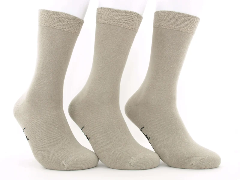 3 Paar Socken "Bambus" beige