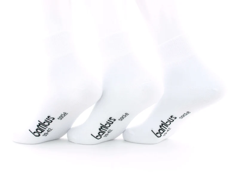 3 Paar Kurzschaftsocken "Bambus" weiß