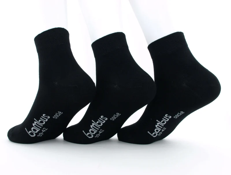 3 Paar Kurzschaftsocken "Bambus" schwarz