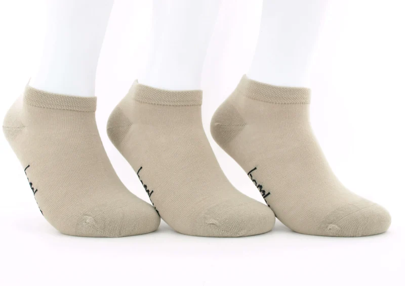 3 Paar "Bambus" Sneaker Socken beige