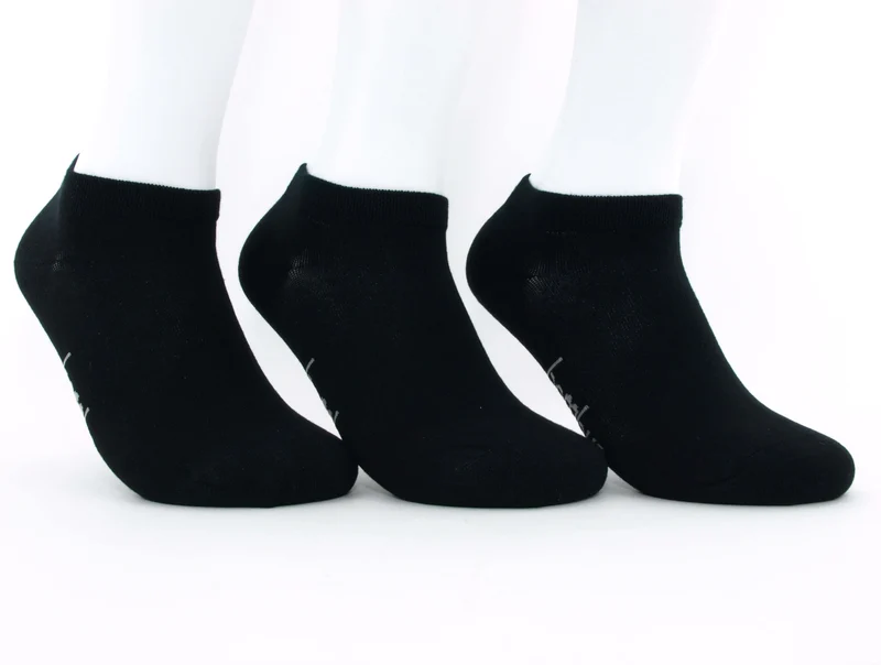 3 Paar "Bambus" Sneaker Socken schwarz