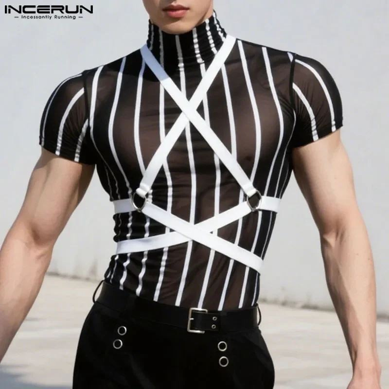 Maglietta Uomo Shirt T-Shirt Canottiera Camicia Maglia Sexy Body Trasparente Top