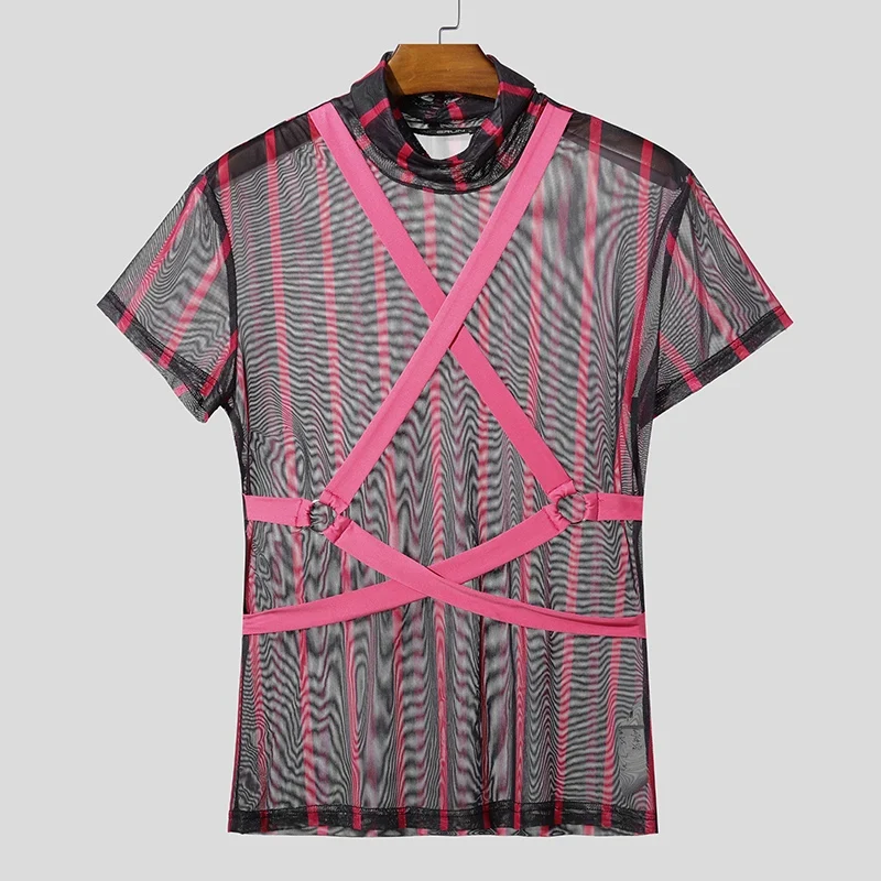 Maglietta Uomo Shirt T-Shirt Canottiera Camicia Maglia Sexy Body Trasparente Top