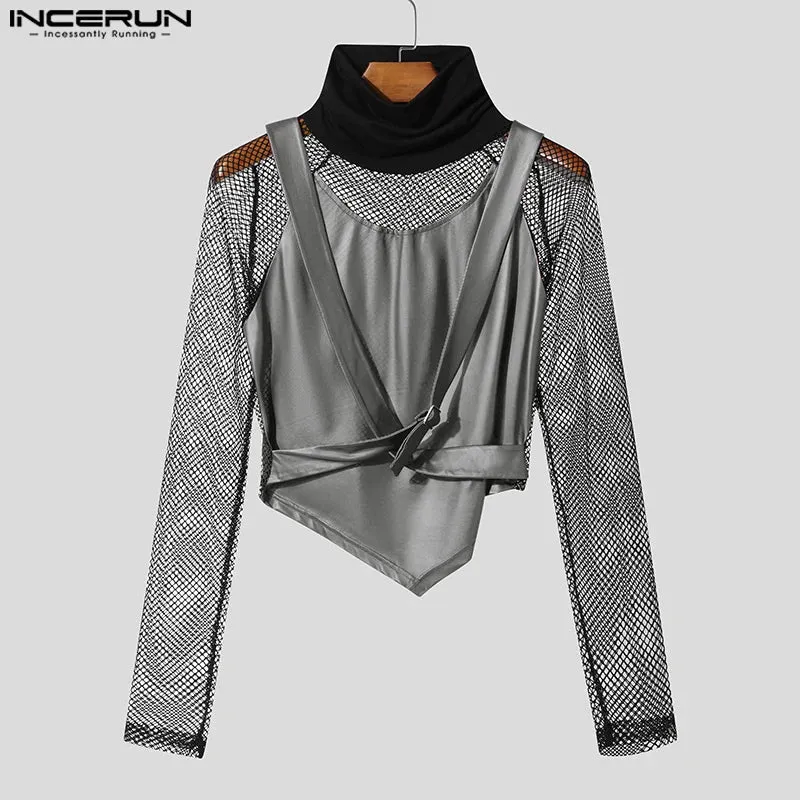 Fetisch Fashion Männer Oberteil Sexy Shirt Herren Body Hemd Transparent Clubwear