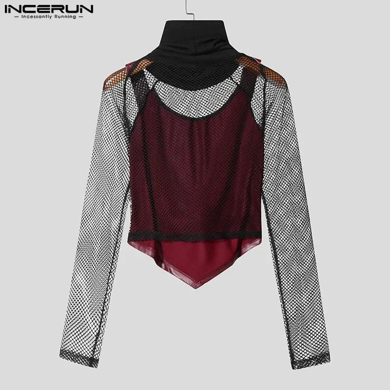 Fetisch Fashion Männer Oberteil Sexy Shirt Herren Body Hemd Transparent Clubwear