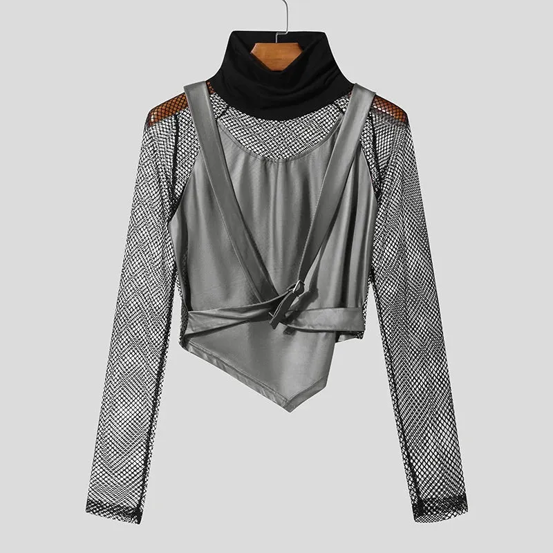 Maglietta Uomo Shirt T-Shirt Canottiera Camicia Maglia Sexy Body Trasparente Top