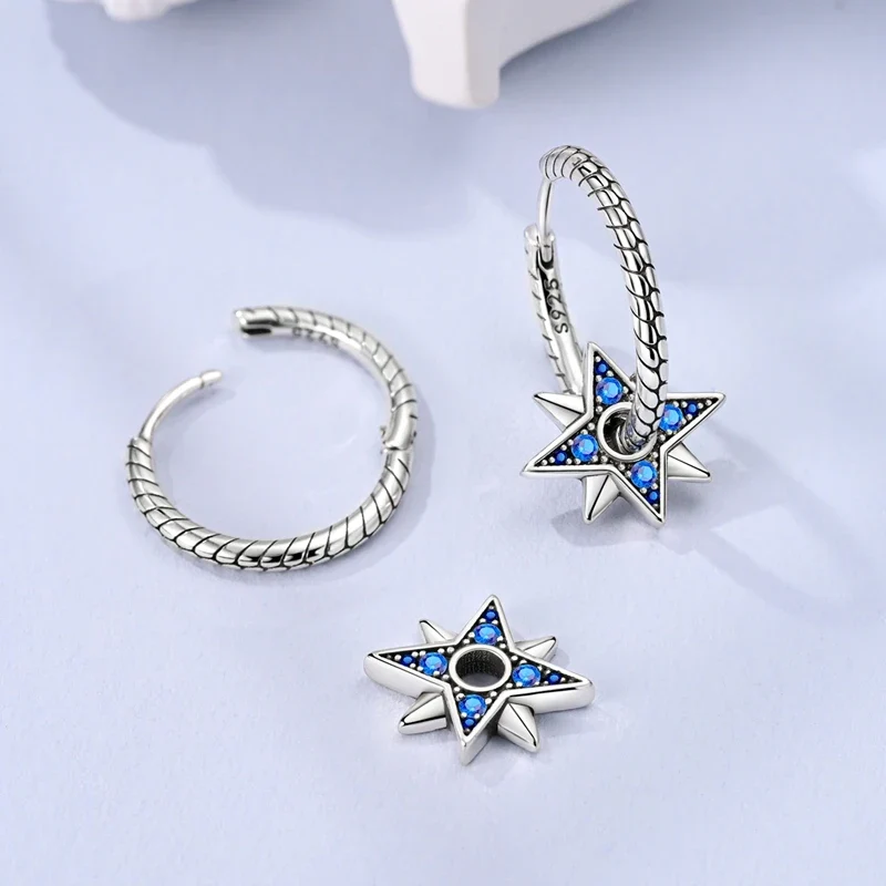 Funkelnde 925er Silber Creolen m. Zirkonia | Luxus-Qualität | Trend Ohrringe