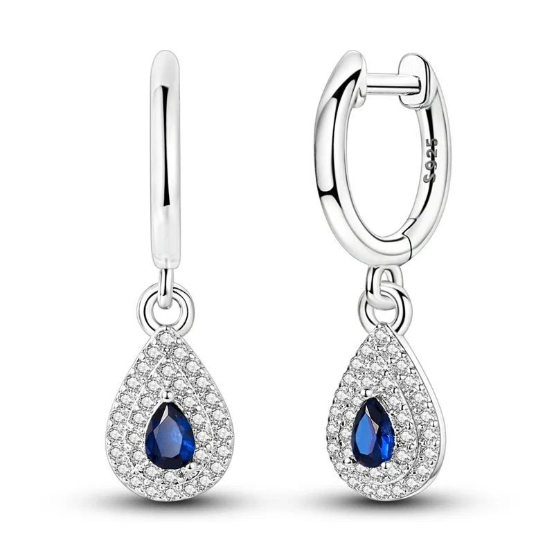 Funkelnde 925er Silber Creolen m. Zirkonia | Luxus-Qualität | Trend Ohrringe